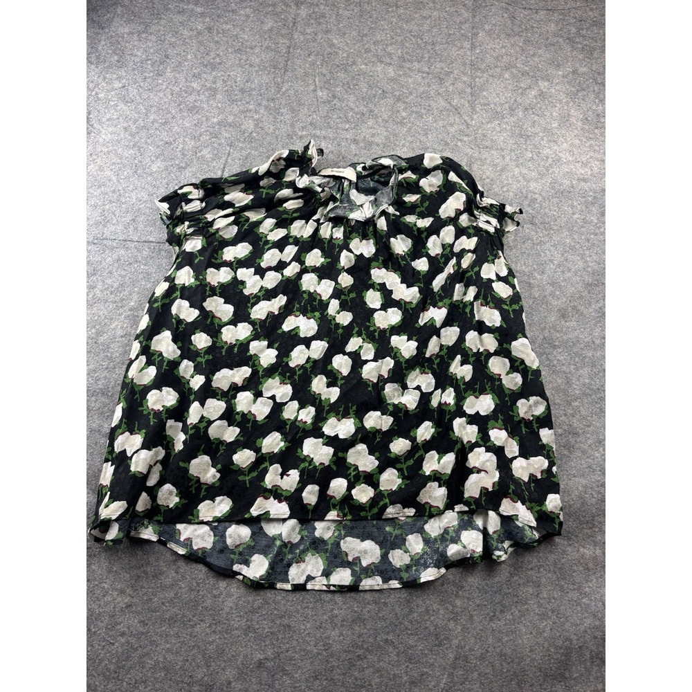 Brogger Women's Size S Floral Silk Blend Top Ruffle Blouse Career Business